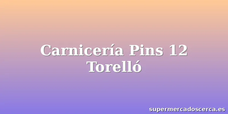 Carnicería Pins 12 Torelló