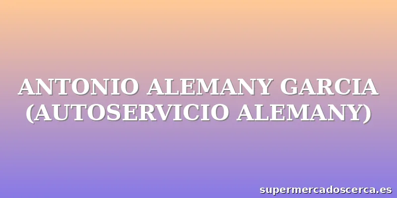 ANTONIO ALEMANY GARCIA (AUTOSERVICIO ALEMANY)