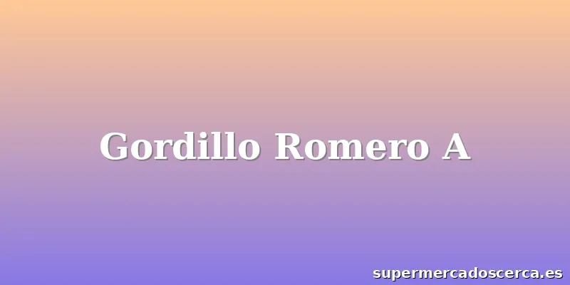 Gordillo Romero A