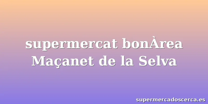 supermercat bonÀrea Maçanet de la Selva