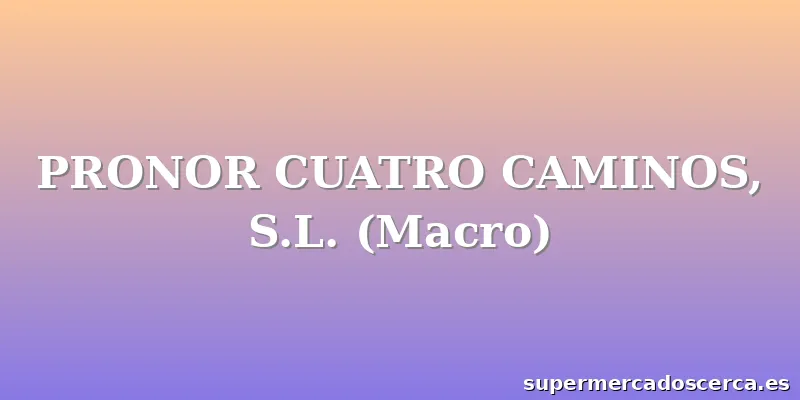 PRONOR CUATRO CAMINOS, S.L. (Macro)