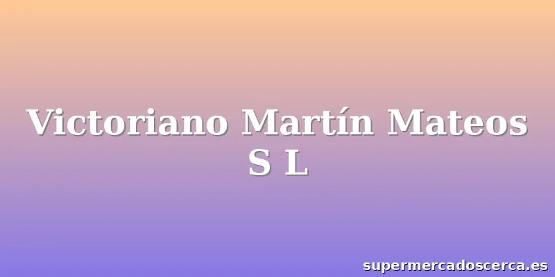 Victoriano Martín Mateos S L