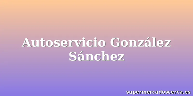 Autoservicio González Sánchez