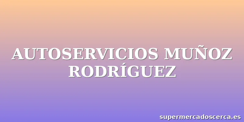 AUTOSERVICIOS MUÑOZ RODRÍGUEZ