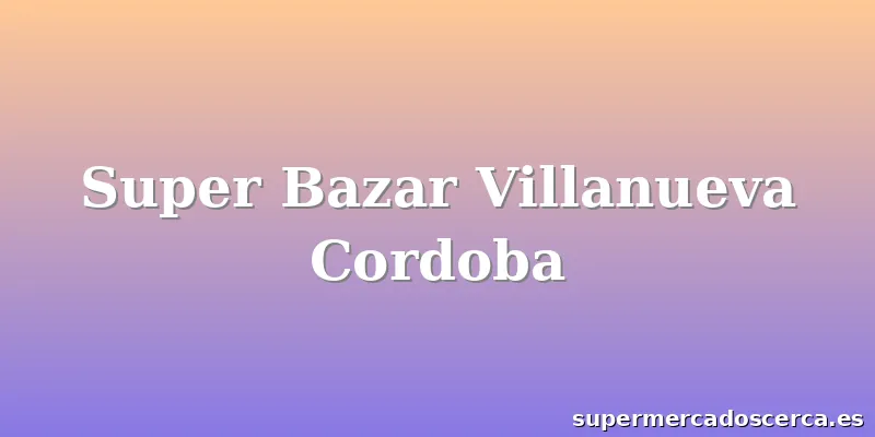 Super Bazar Villanueva Cordoba